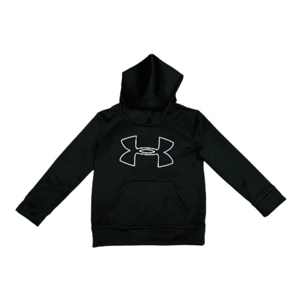 Kids Sweatshirt Hoodie Under Armour Logo on Front Black Size 4